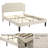 Sietje Bed with Button Tufted Upholstered Headboard, Strong Wooden Slats Full Size Platform Bed Frame, No Box Spring Needed, Easy Assembly, Beige-2038162442-2038162443