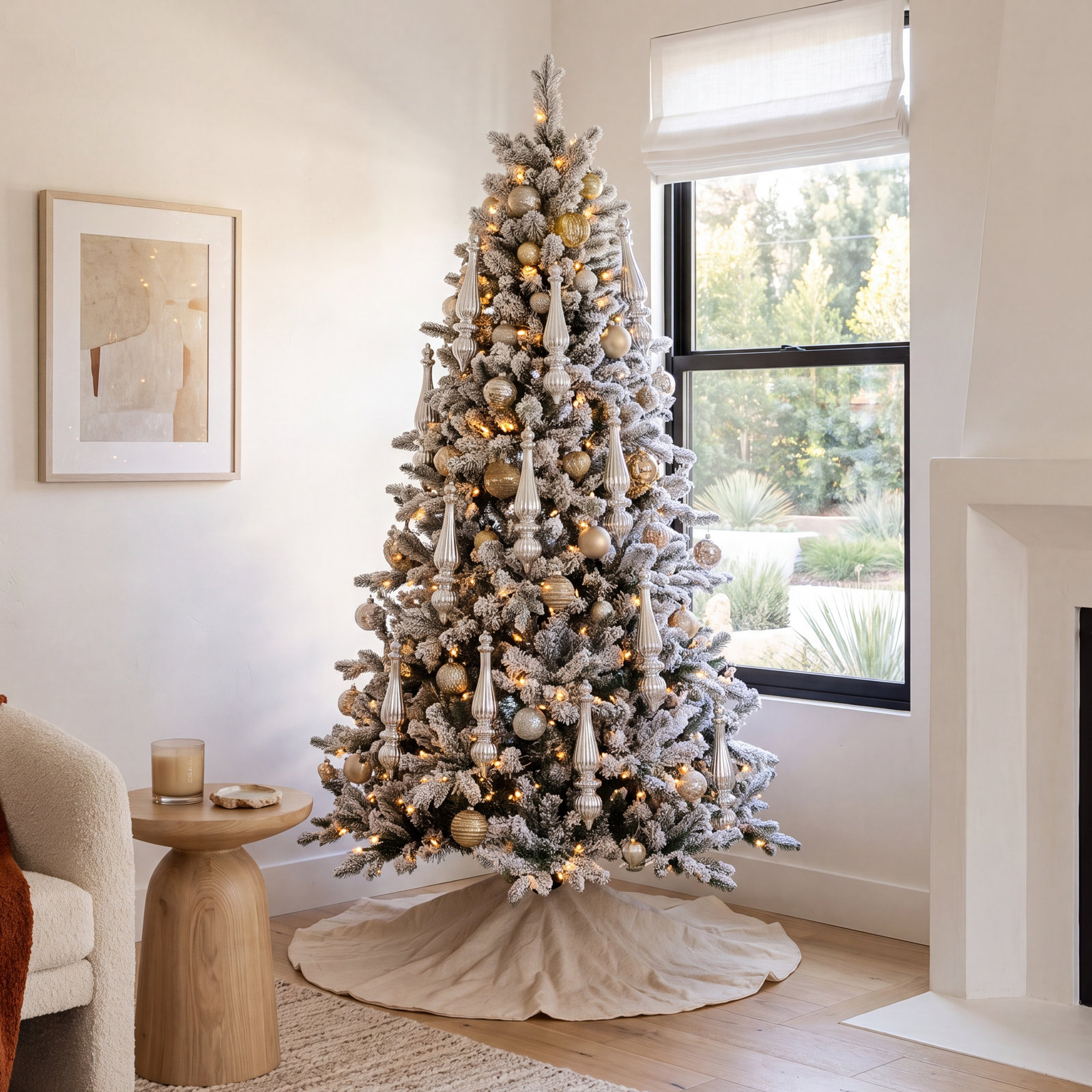 The Holiday Aisle® 14" Finial Ornament, Silver