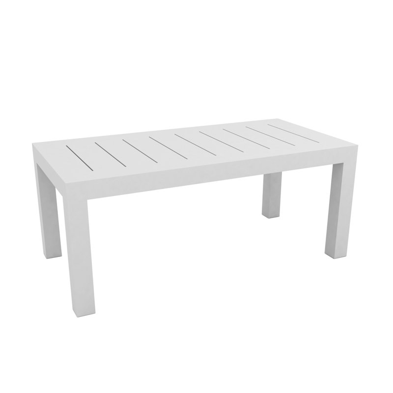 Jut Plastic/Resin Dining Table, White, 180x90x75