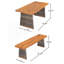 Ensemble repas d'extérieur 3 pièces en bois d'acacia avec pieds en rotin tissés à la main pour une utilisation durable et élégante du patio.-1251490996
