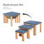 Ensemble de 3 tables d'appoint carrées gigognes, tables d'appoint polyvalentes pour une utilisation intérieure et extérieure