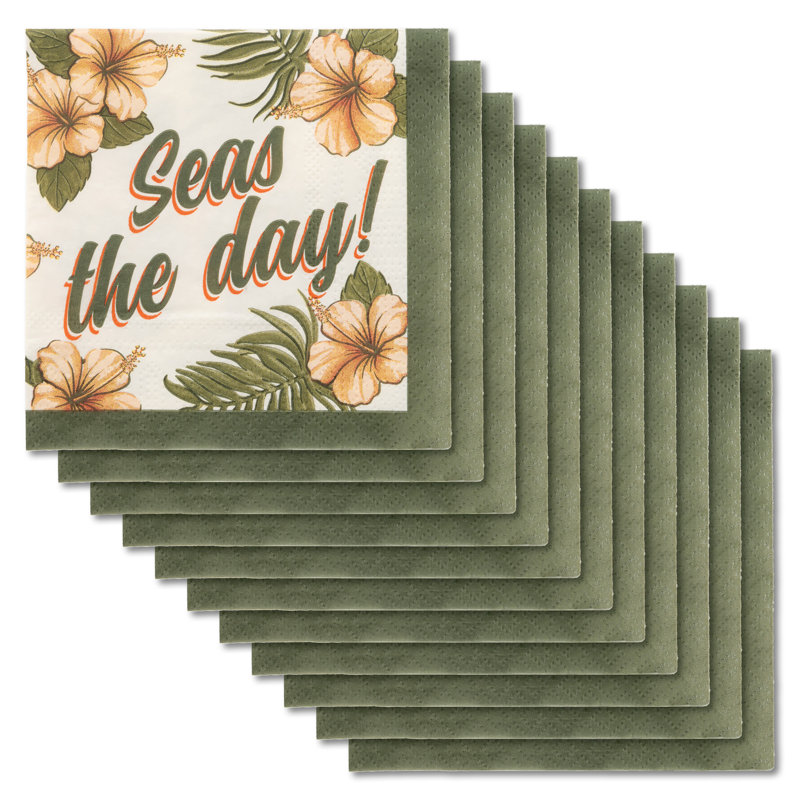 Serviettes en papier cocktail «Seas The Day»