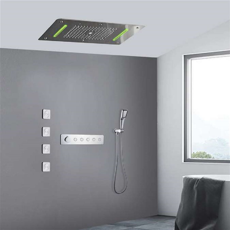 Système de douche encastré au plafond thermostatique Cesena