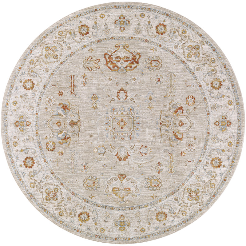 Tapis oriental beige / orange / ivoire Finnlagh, Tapis de couloir 2 pi 7 po x 10 pi