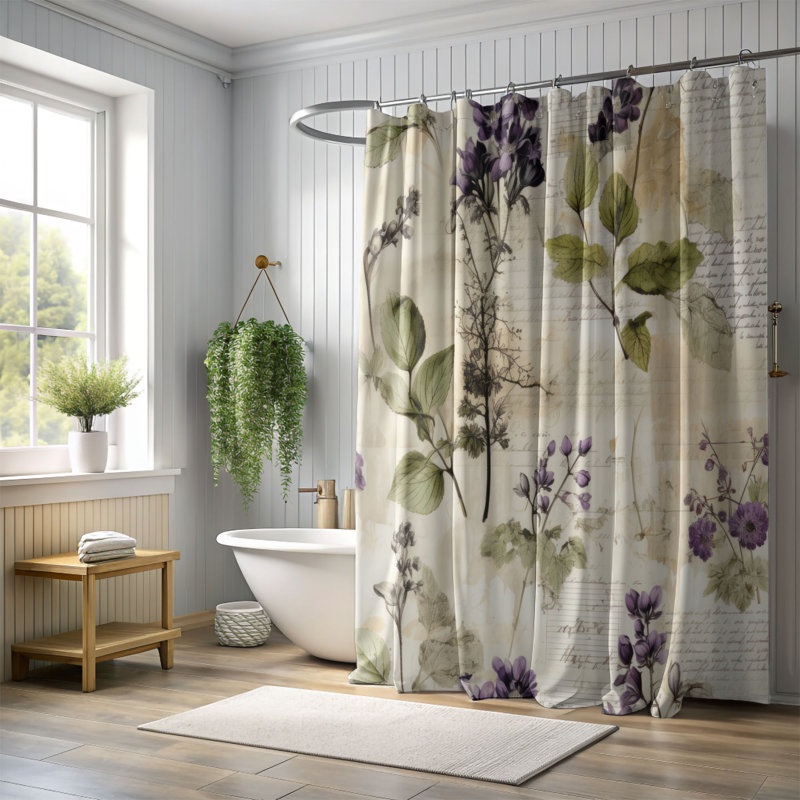 Old Leaves - Rideau de douche Premium, H 74 po x l 71 po