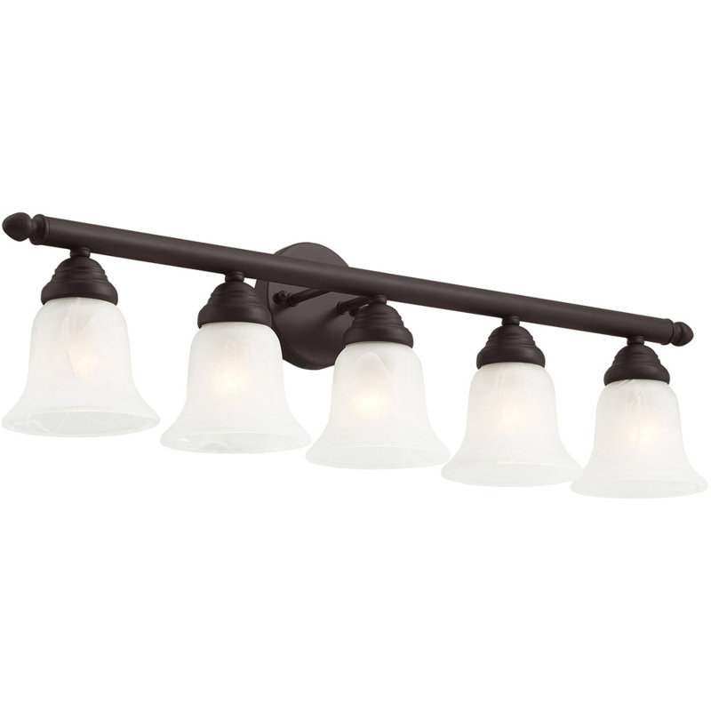 Éclairage pour meuble-lavabo à 5 lumières Ferri, Bronze clair