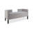 50" Grey Upholstered Entryway Bench With Arms & Black Wood Legs