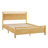 Solid Wood Bed Queen With Pearlized Finish Headboard & Footboard, Natural-306168795-306168794