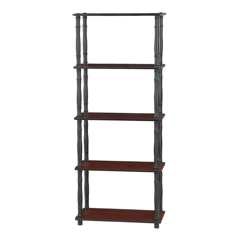 Maxine 59.9cm W Manufactured Wood Shelving Unit, Dark Cherry/Black