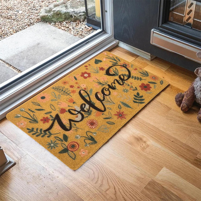 Paillasson floral - porte d'entrée - décoration florale printanière