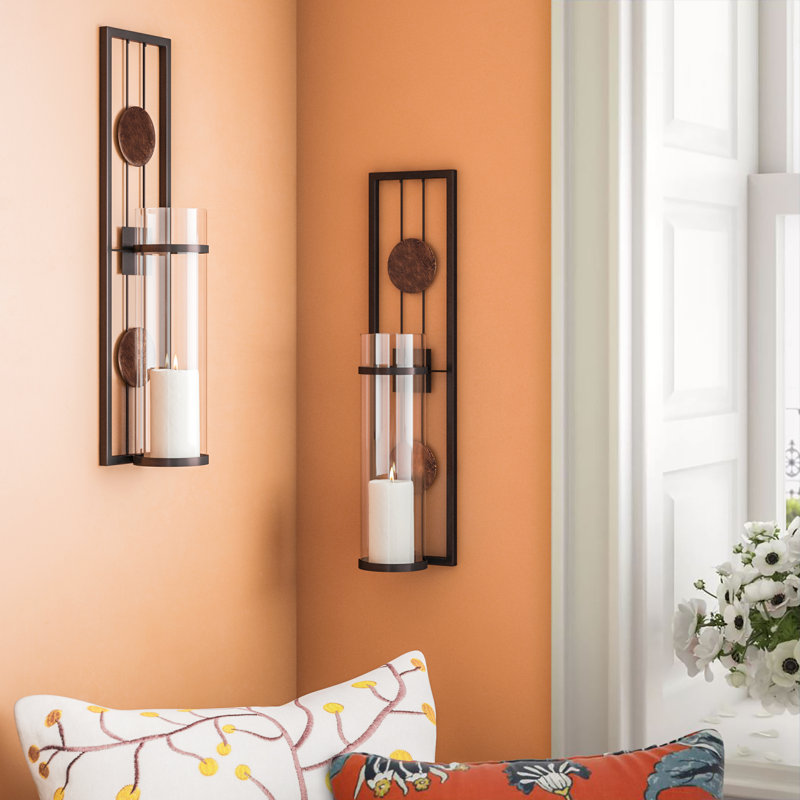 2 Piece Metal Wall Sconce Set, 20" H x 4" W x 5" D
