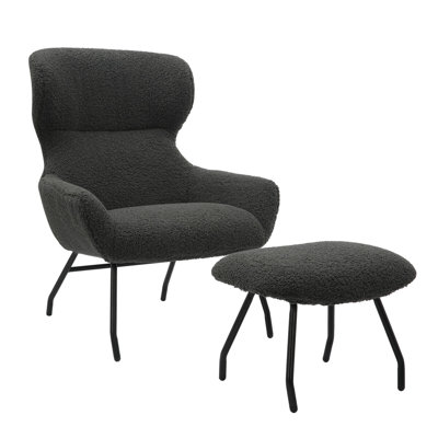 Tishkevich Upholstered Swivel With Footstool Accent Chair