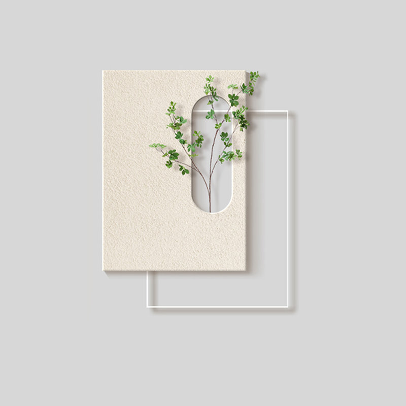 Peinture murale en acrylique Wabi-Sabi, H 21,65 po x l 18,9 po x P 0,79 po, Beige et vert