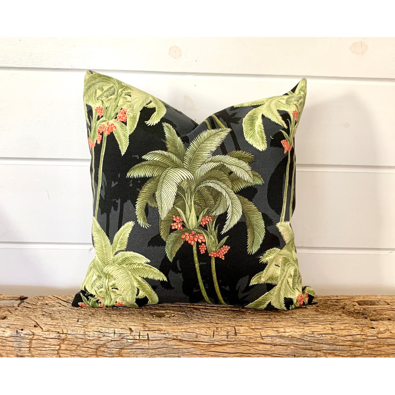  Housse de coussin intérieure / extérieure en polyester, 15,5 po x 15,5 po, Vert / Rose / Mauve