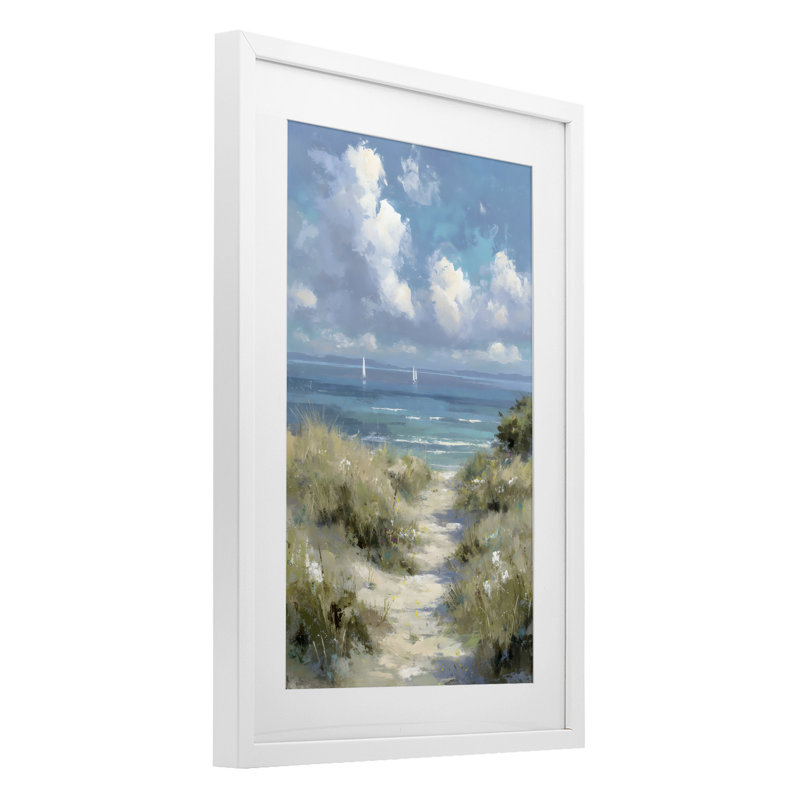 Impressionnistes impressionnants sous un chemin de plage encadré sous verre, design par Petal Prints Design, 20 x 14