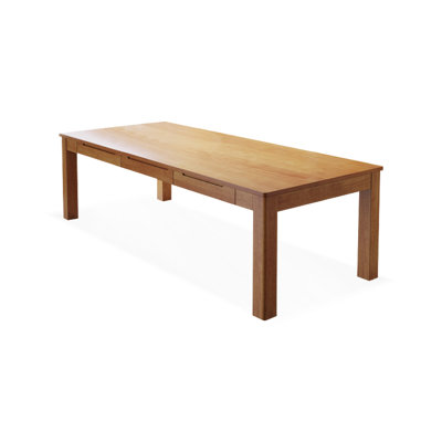 Brown Rectangular Solid Wood with 3 drawers desk