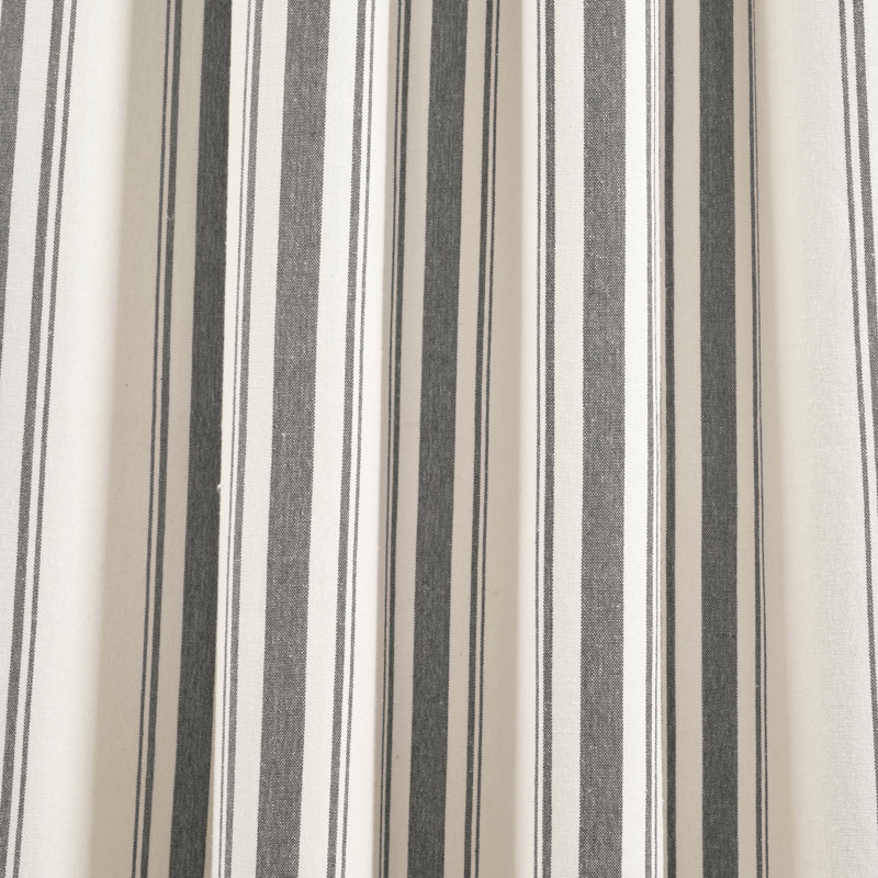 Cotton Blend Semi Sheer Curtain Pair, 42" W x 84" L, Dark Gray