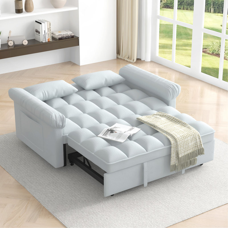 Loveseats Sofa Bed With Pull-Out Bed, Gray