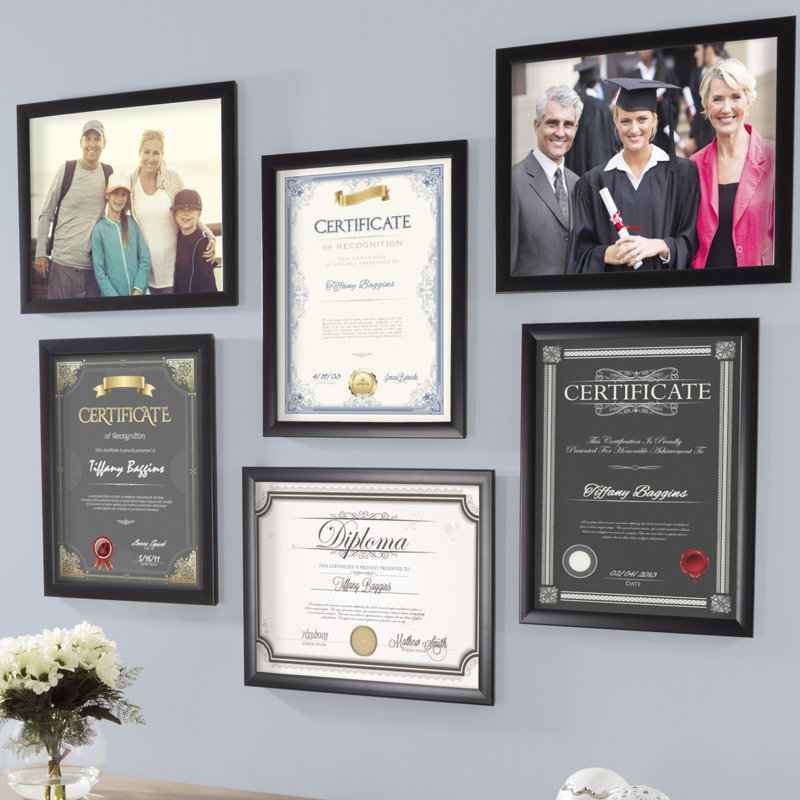 Burge 6-Piece Rectangle Picture Frame Set, Black, 8" x 10"