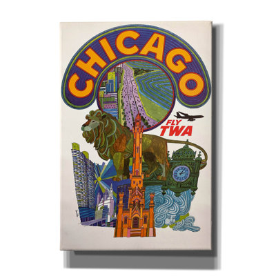 «David Klein Fly TWA Chicago 1960» par Epic Graffiti «Epic Graffiti» par Vintage Posters
