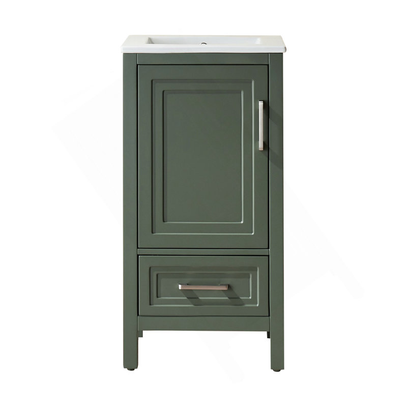 Meuble-lavabo simple autoportant de 18 po entièrement assemblé avec plateau