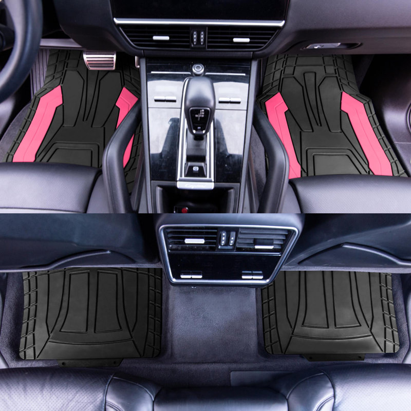 Rubber Floor Mats Full Set, Pink