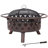 Mast Round Wood-Burning Bronze Finish Crossweave Fire Pit with Screen and Poker - 30"-348244429-348244431