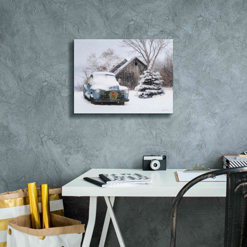 «Christmas on the Farm» par Lori Deiter, art mural sur toile, H 12 po x l 16 po x P 0,75 po
