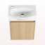 Ensemble de meuble-lavabo de salle de bain 16 po pour petit espace, petit meuble-lavabo moderne avec lavabo en céramique, ensemble d'armoire pour petit lavabo de salle de bain, chêne