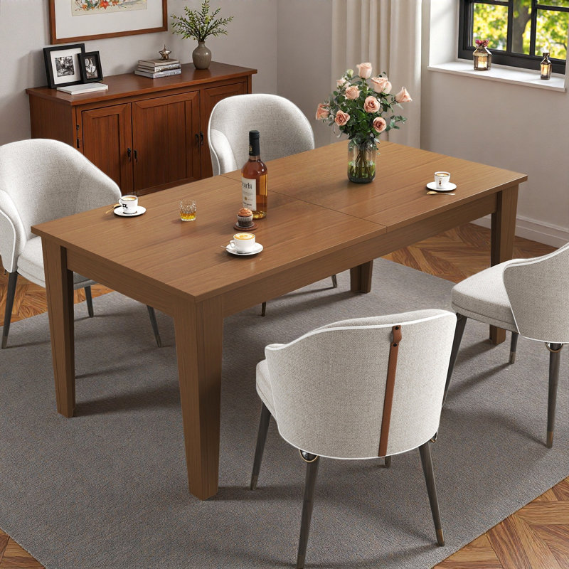 70-106In Large Extendable Kitchen Table, Wooden Rectangular Dining Table Suitable For 6~8 People, Oak, Oak