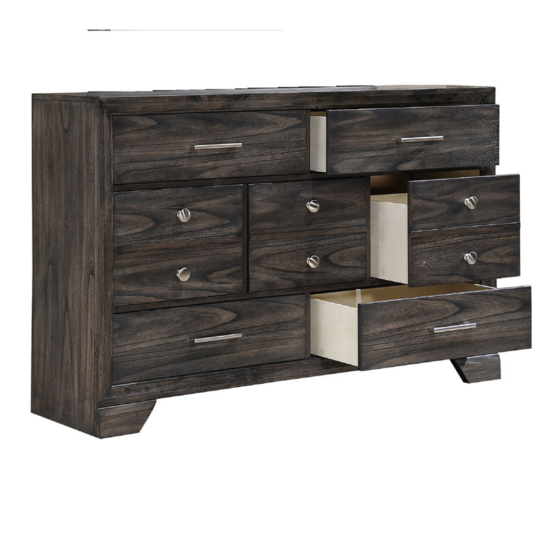Commode en bois gris avec tiroirs de rangement 1pc