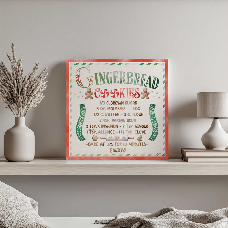 «Gingerbread Cookies» par Nicole DeCamp, reproduction d'art, L 30 po x H 30 po, Toile tendue, Ne s’applique pas