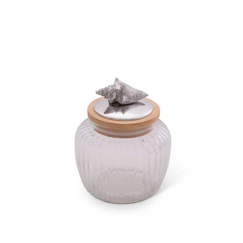 Sea And Shore Glass Jar, 7" H x 5.5" W x 5.5" D