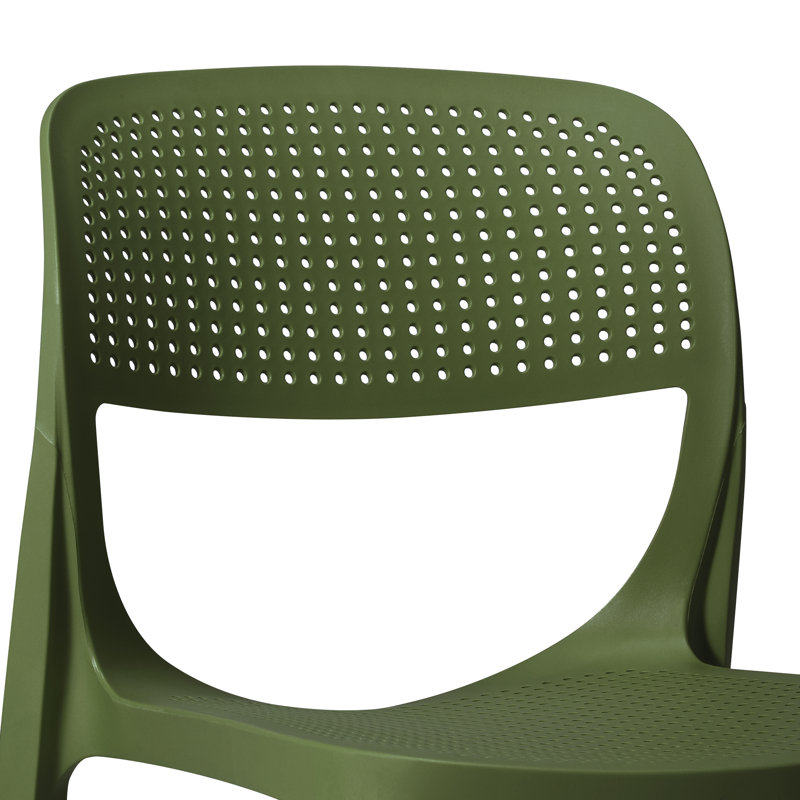 Chaise de salle à manger d'extérieur empilable, Vert