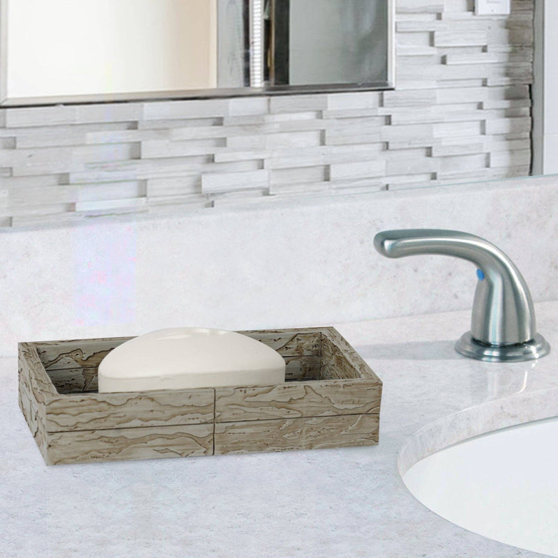 Porte-savon Oneita | Accessoire de salle de bain en ciment à finition pierre antique