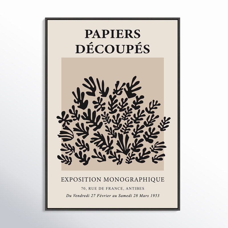 Papiers Decoupes Set by Romina Gadler, Black Canvas Framed, 20" H x 14" W