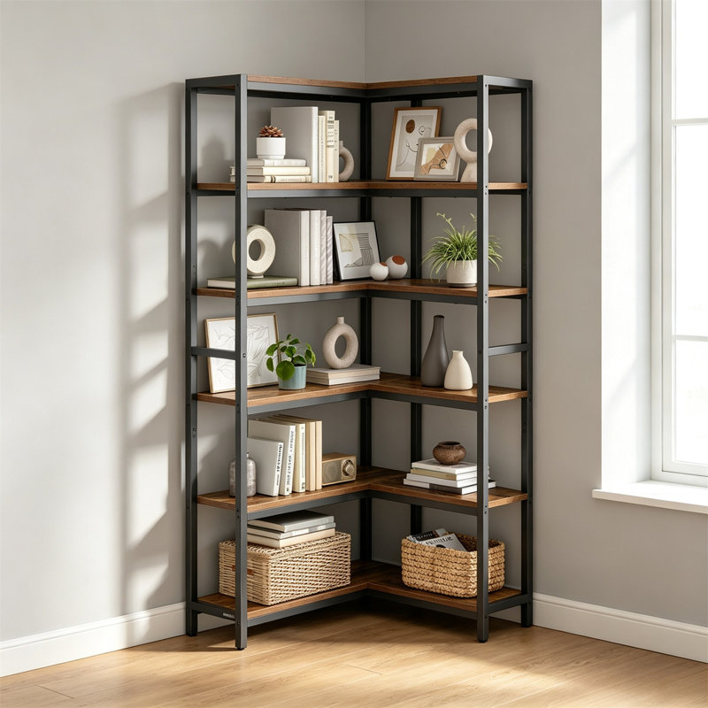 Étagère de coin et bibliothèque polyvalentes – Rangement astucieux, présentation élégante, H 69 po x l 9,4 po x P 25,2 po