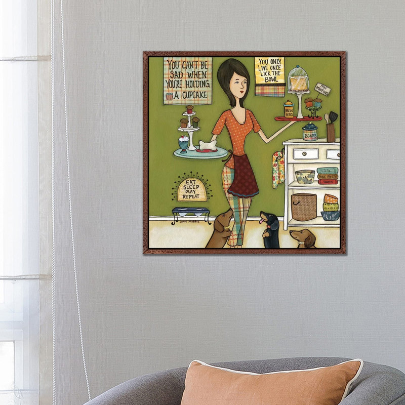 Paw Muffins by Jamie Morath - Print on Canvas, Classic Brown Wood Framed, 66.04 cm H x 66.04 cm W