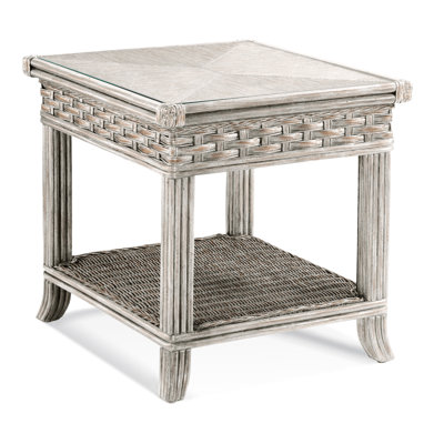 Somerset Glass Top End Table with Storage by Braxton Culler