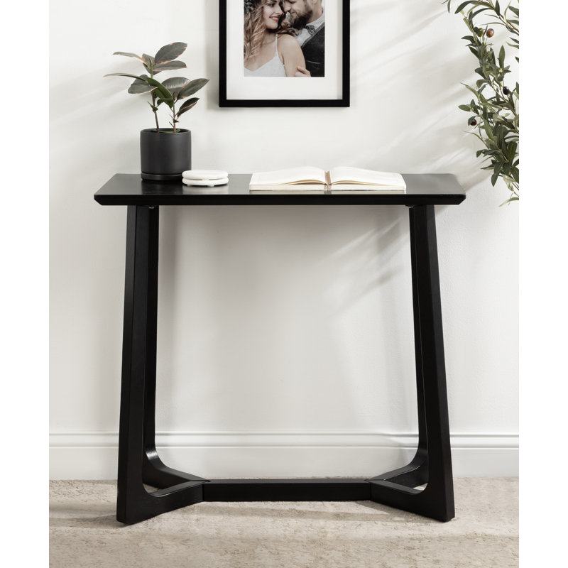 Shinee 31.49'' Console Table, Black Base/Black Top