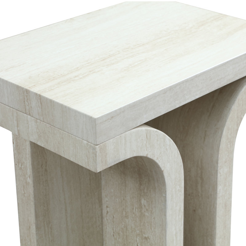 Table basse carrée moderne en faux marbre avec pieds arqués - 55 cm, Small(15.75'' H X 21.7'' W X 21.7'' D)