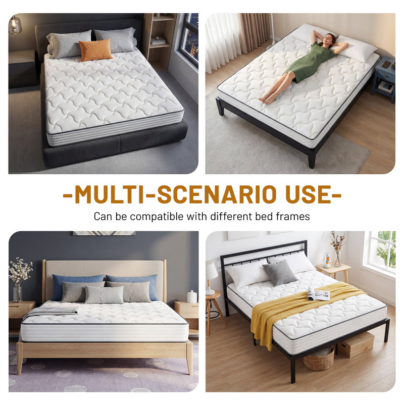 8″ Medium Firm Cooling Gel Memory Foam Hybrid Mattress - CertiPUR-US OEKO-TEX Certified, 8", Full