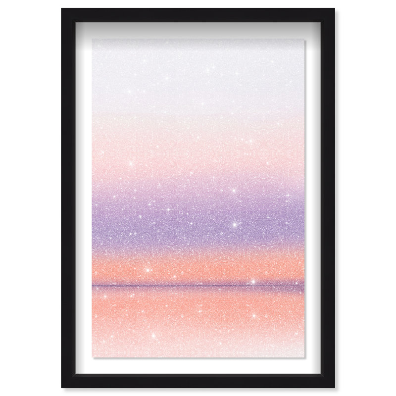 Peach Coastline Print by Oliver Gal, 25.5"H x 17.5"W, Black Shadowbox