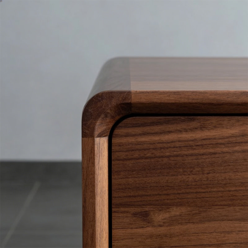 Table basse moderne et minimaliste en bois massif avec rangement, H 13,8 po x L 43,3 po x l 21,7 po