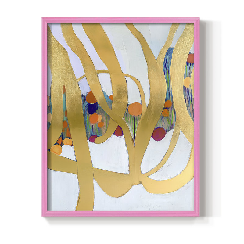 Impression abstraite encadrée XX - prête à être accrochée, Rose, H 10 po x P 8 po