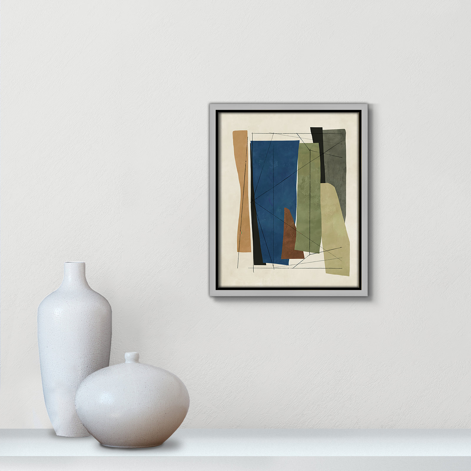 Sync I by Tom Reeves, 11.5" H x 9.5" W x 2" D, Silver Framed