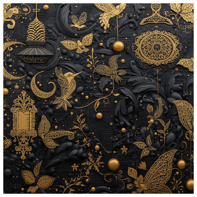 Coussins décoratifs or et noirs, 20 x 20 pouces