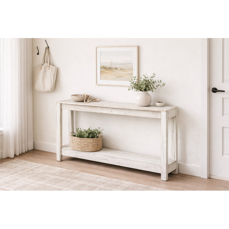 Console en bois massif 60 po Collins, Ferme blanche
