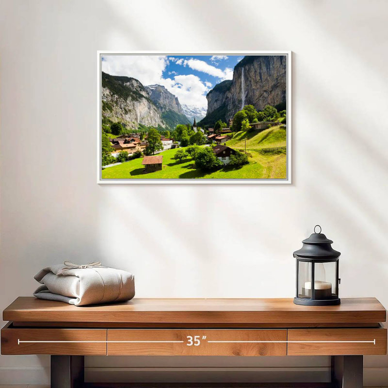 Scénique Lauterbrunnen, Cadre flottant blanc, 19 po x 13 po
