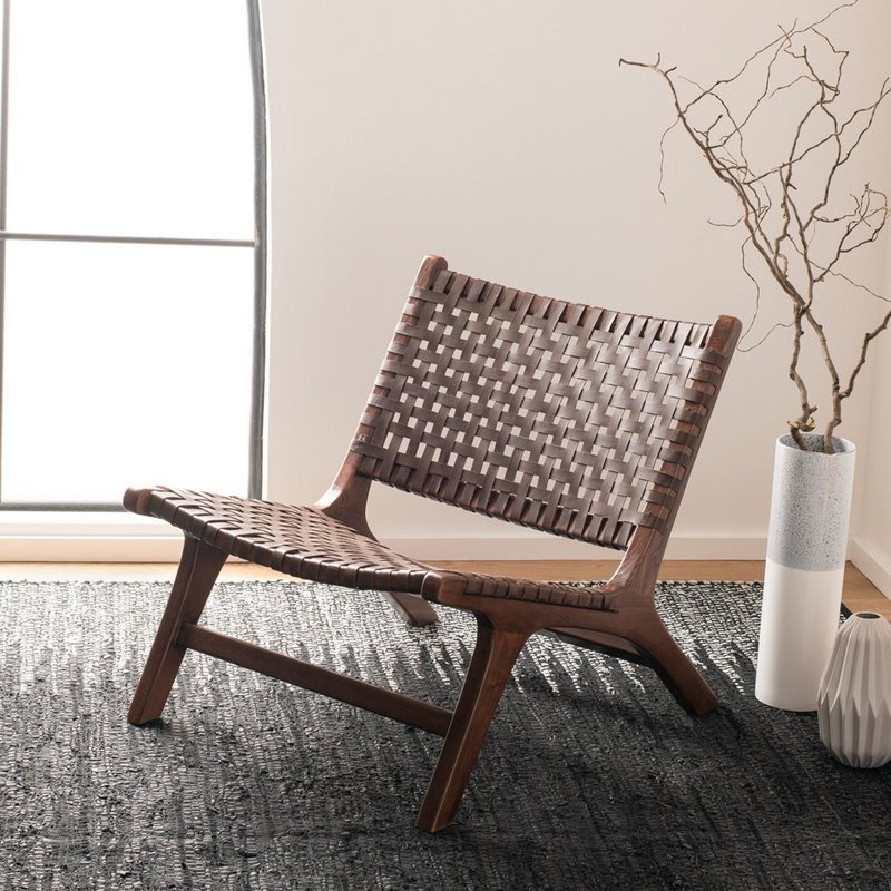 Chaise d'appoint rembourrée l 31,5 po Millner, Cuir brun, Brun